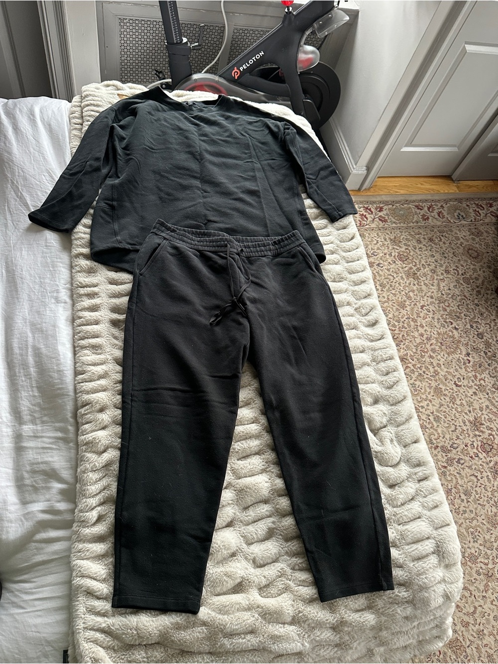 Eileen Fisher Black Drawstring 2 Piece Set Medium